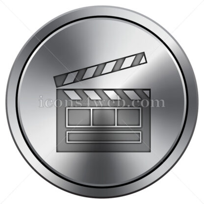 Movie icon. Round icon imitating metal. - Website icons