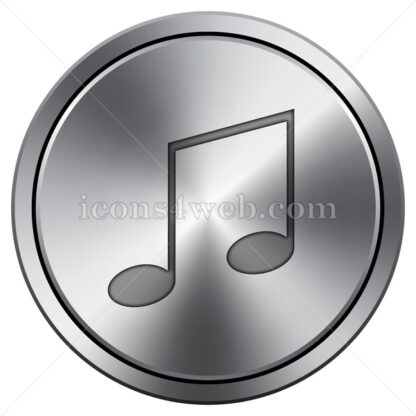 Music icon. Round icon imitating metal. - Website icons