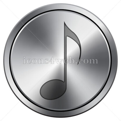 Musical note icon. Round icon imitating metal. - Website icons