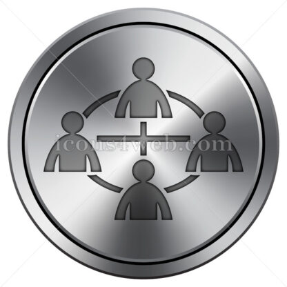 Network icon. Round icon imitating metal. - Website icons