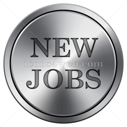 New jobs icon. Round icon imitating metal. - Website icons