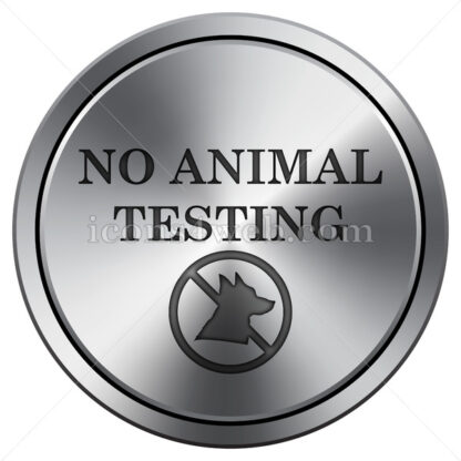 No animal testing icon. Round icon imitating metal. - Website icons