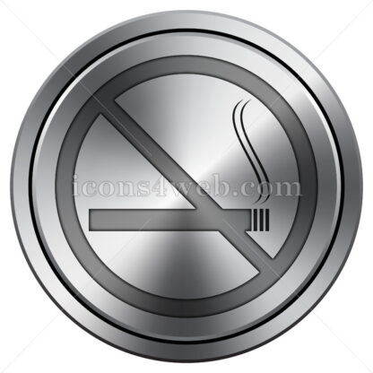 No smoking icon. Round icon imitating metal. - Website icons