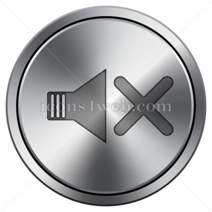 No sound icon. Round icon imitating metal. - Website icons