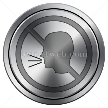 No talking icon. Round icon imitating metal. - Website icons