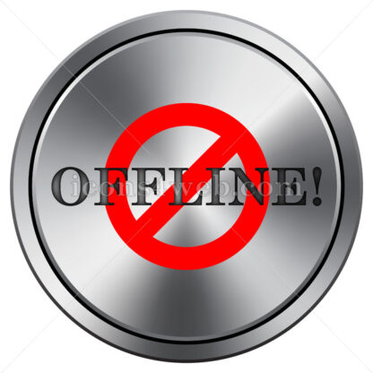 Offline icon. Round icon imitating metal. - Website icons