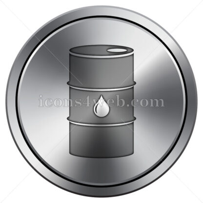 Oil barrel icon. Round icon imitating metal. - Website icons