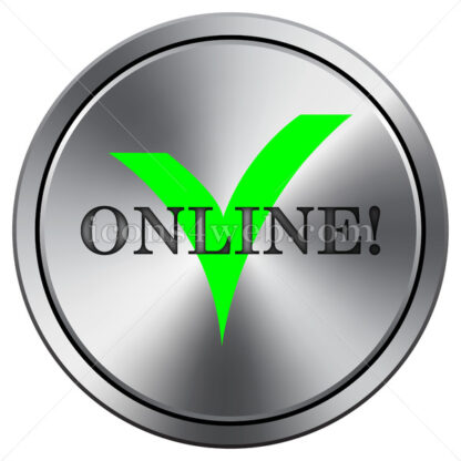 Online icon. Round icon imitating metal. - Website icons