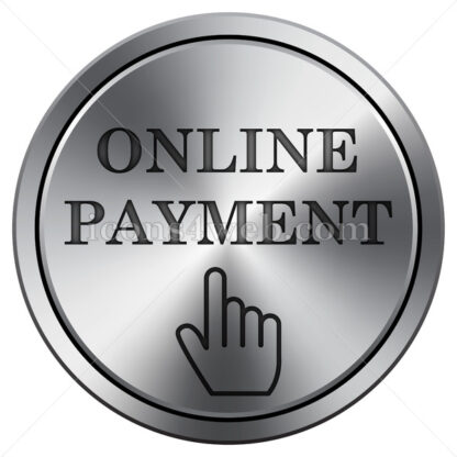 Online payment icon. Round icon imitating metal. - Website icons