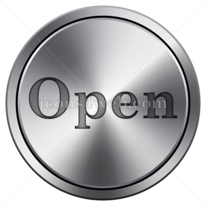 Open icon. Round icon imitating metal. - Website icons
