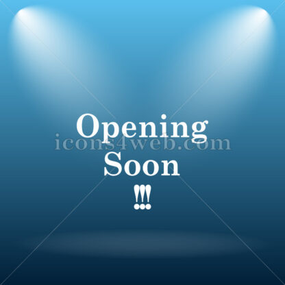 Opening soon icon. Opening soon internet button. Blue opening soon icon. - Website icons