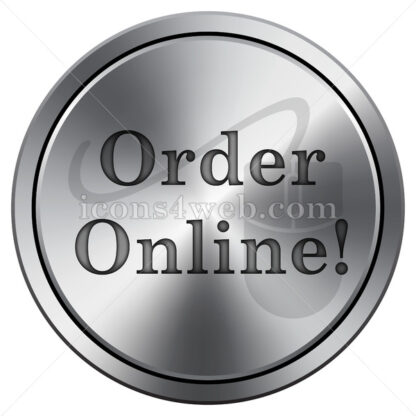 Order online icon. Round icon imitating metal. - Website icons