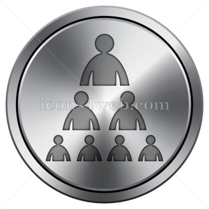 Organizational chart with people icon. Round icon imitating metal. - Website icons