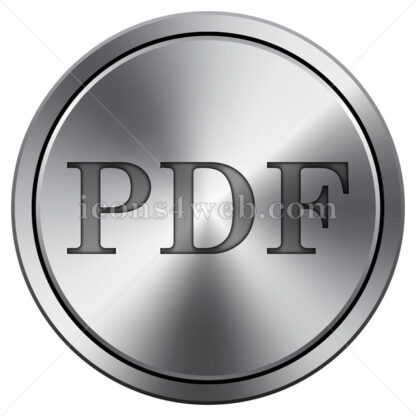 PDF icon. Round icon imitating metal. - Website icons
