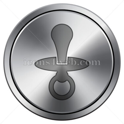 Pacifier icon. Round icon imitating metal. - Website icons