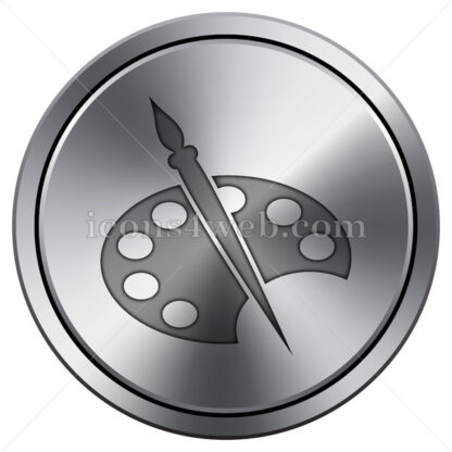 Painting icon. Round icon imitating metal. - Website icons