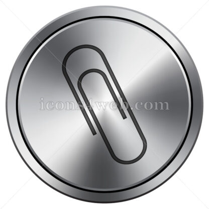 Paperclip icon. Round icon imitating metal. - Website icons