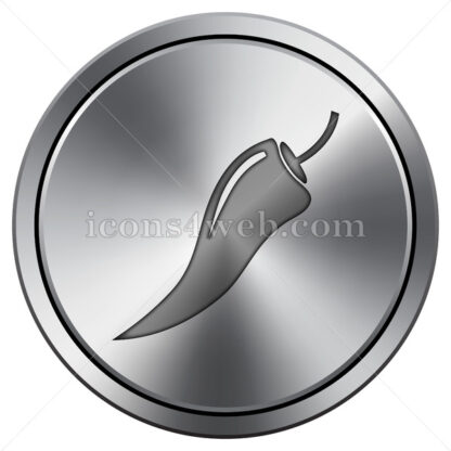 Pepper icon. Round icon imitating metal. - Website icons