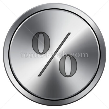 Percent  icon. Round icon imitating metal. - Website icons