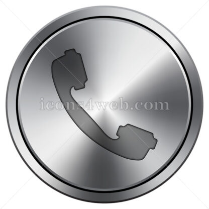 Phone icon. Round icon imitating metal. - Website icons