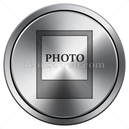 Photo icon. Round icon imitating metal. - Website icons