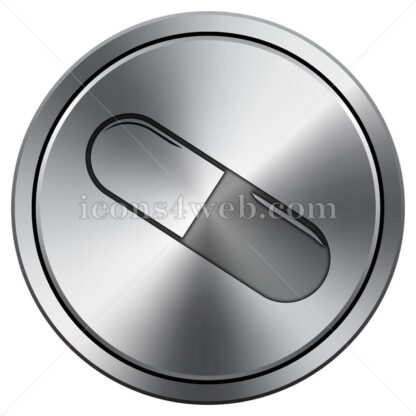 Pill icon. Round icon imitating metal. - Website icons