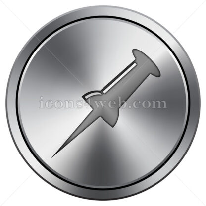 Pin icon. Round icon imitating metal. - Website icons