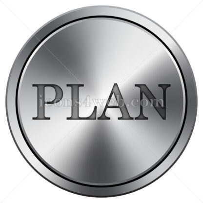 Plan icon. Round icon imitating metal. - Website icons
