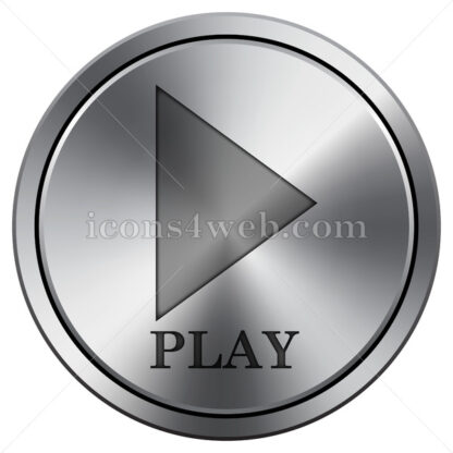 Play icon. Round icon imitating metal. - Website icons