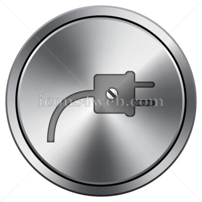 Plug icon. Round icon imitating metal. - Website icons