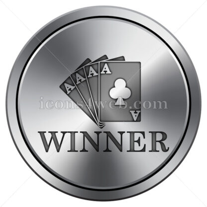 Poker winner icon. Round icon imitating metal. - Website icons