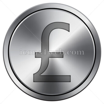 Pound icon. Round icon imitating metal. - Website icons