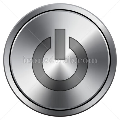 Power button icon. Round icon imitating metal. - Website icons