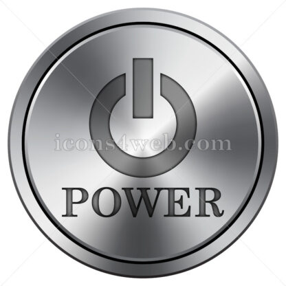 Power icon. Round icon imitating metal. - Website icons