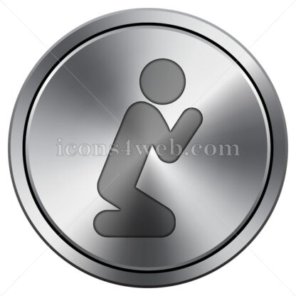 Prayer icon. Round icon imitating metal. - Website icons