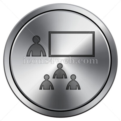 Presenting icon. Round icon imitating metal. - Website icons