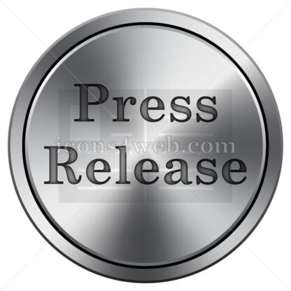 Press release icon. Round icon imitating metal. - Website icons