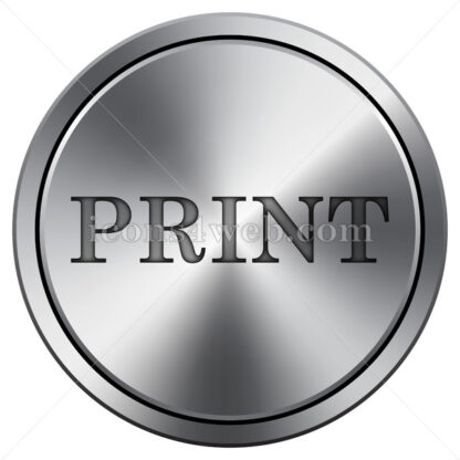 Print icon. Round icon imitating metal. - Website icons