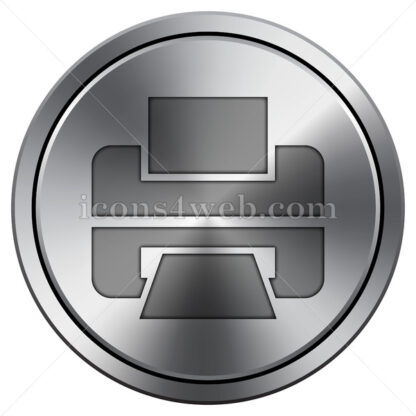 Printer icon. Round icon imitating metal. - Website icons