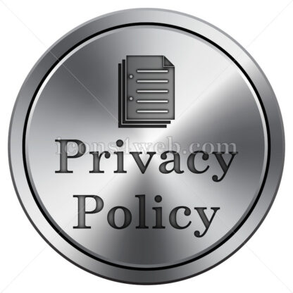 Privacy policy icon. Round icon imitating metal. - Website icons