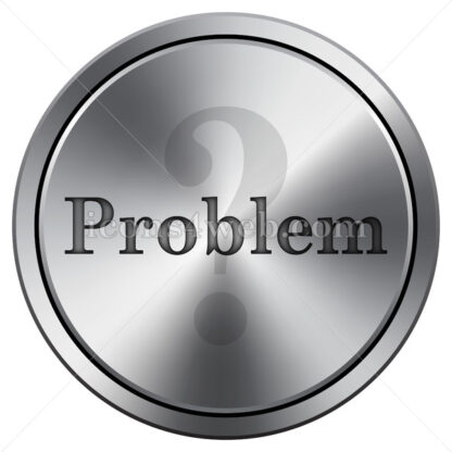 Problem icon. Round icon imitating metal. - Website icons