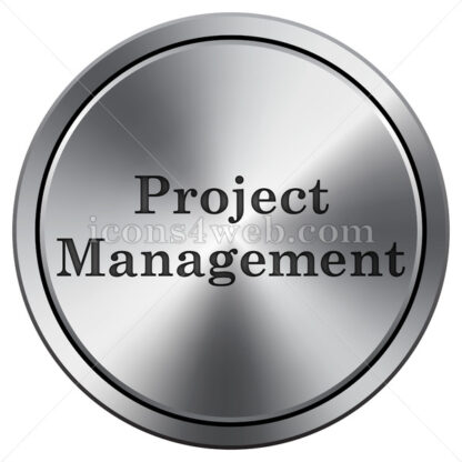 Project management icon. Round icon imitating metal. - Website icons