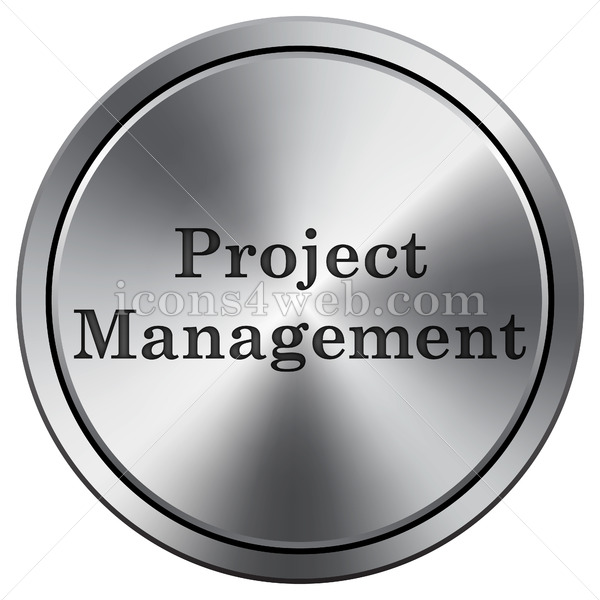 Project Management Icon Round Icon Imitating Metal