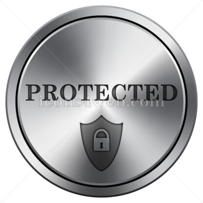 Protected icon. Round icon imitating metal. - Website icons