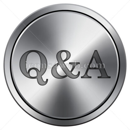 Q&A icon. Round icon imitating metal. - Website icons