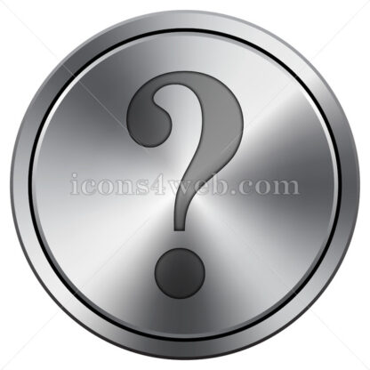 Question mark icon. Round icon imitating metal. - Website icons