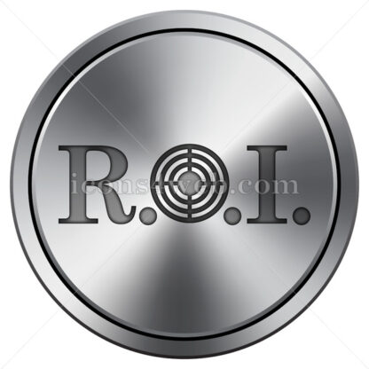 ROI icon. Round icon imitating metal. - Website icons