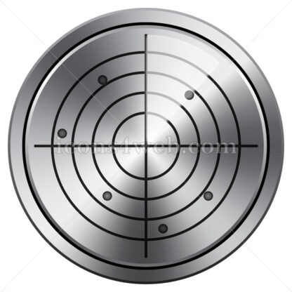 Radar icon. Round icon imitating metal. - Website icons