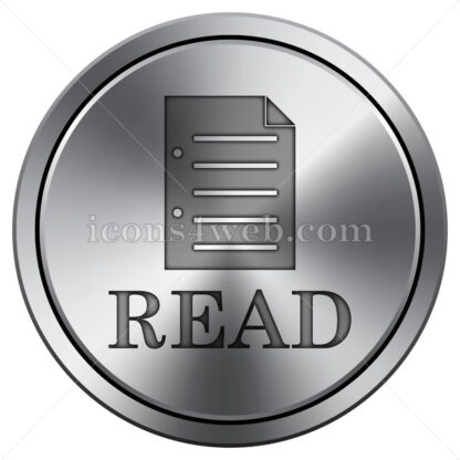 Read icon. Round icon imitating metal. - Website icons