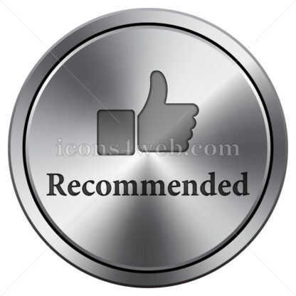 Recommended icon imitating metal with carved design. Round icon. - Website icons